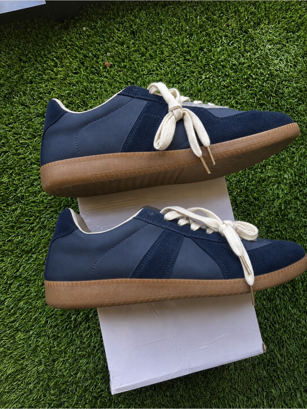 Men's Navy Casual Sneakers with Gum Sole